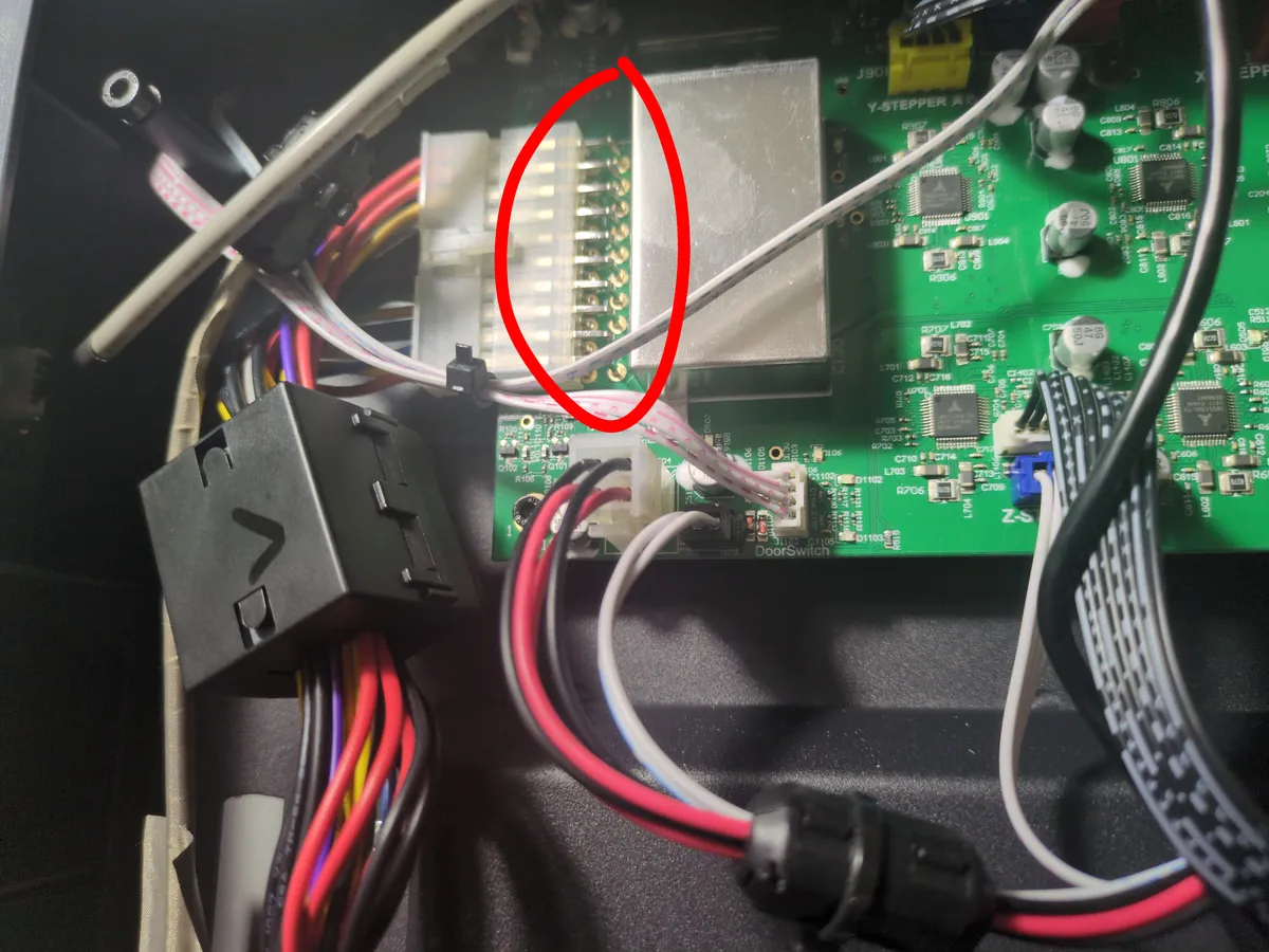 PSU output wiring tested while still connected to the motherboard