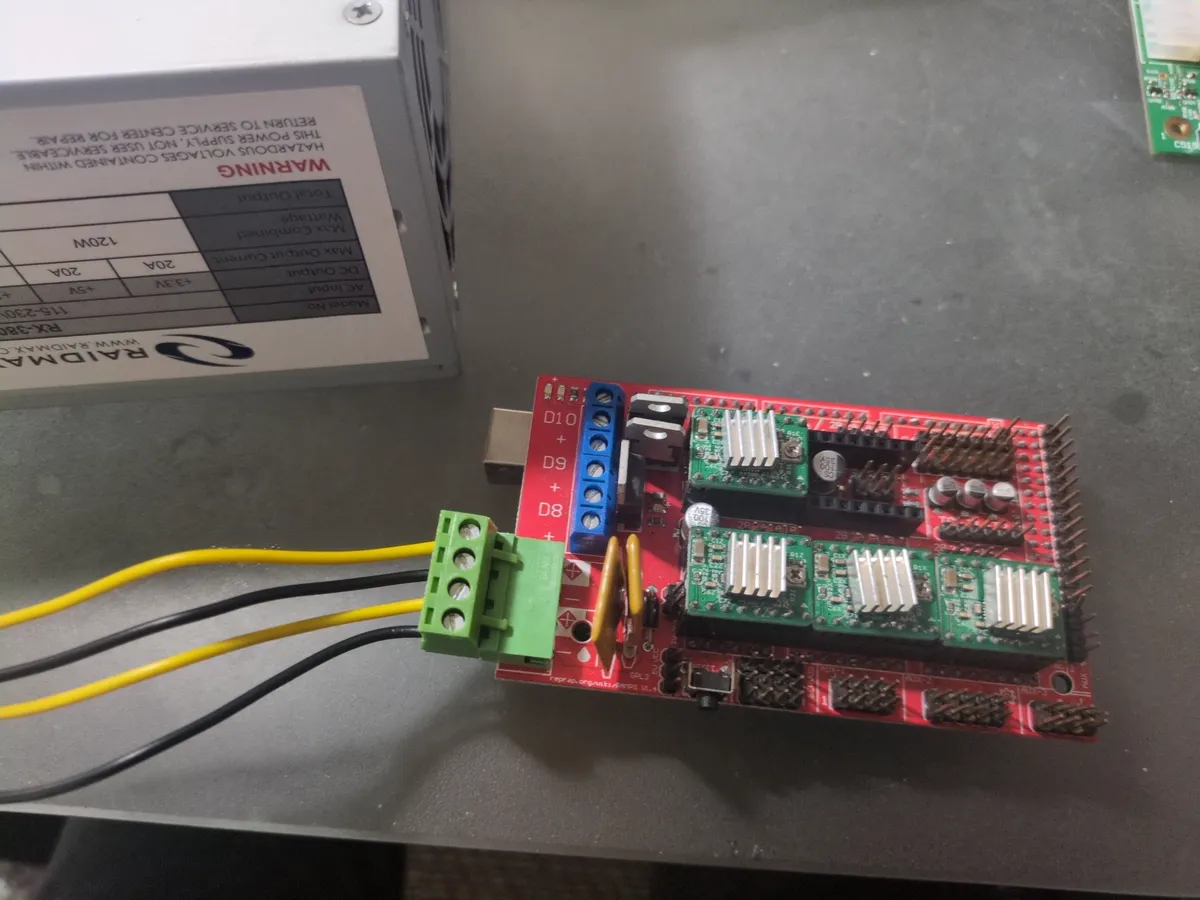 Arduino Mega and RAMPS board powered by the donor printer PSU