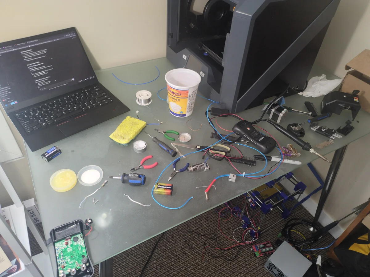Workstation overview midway through repair