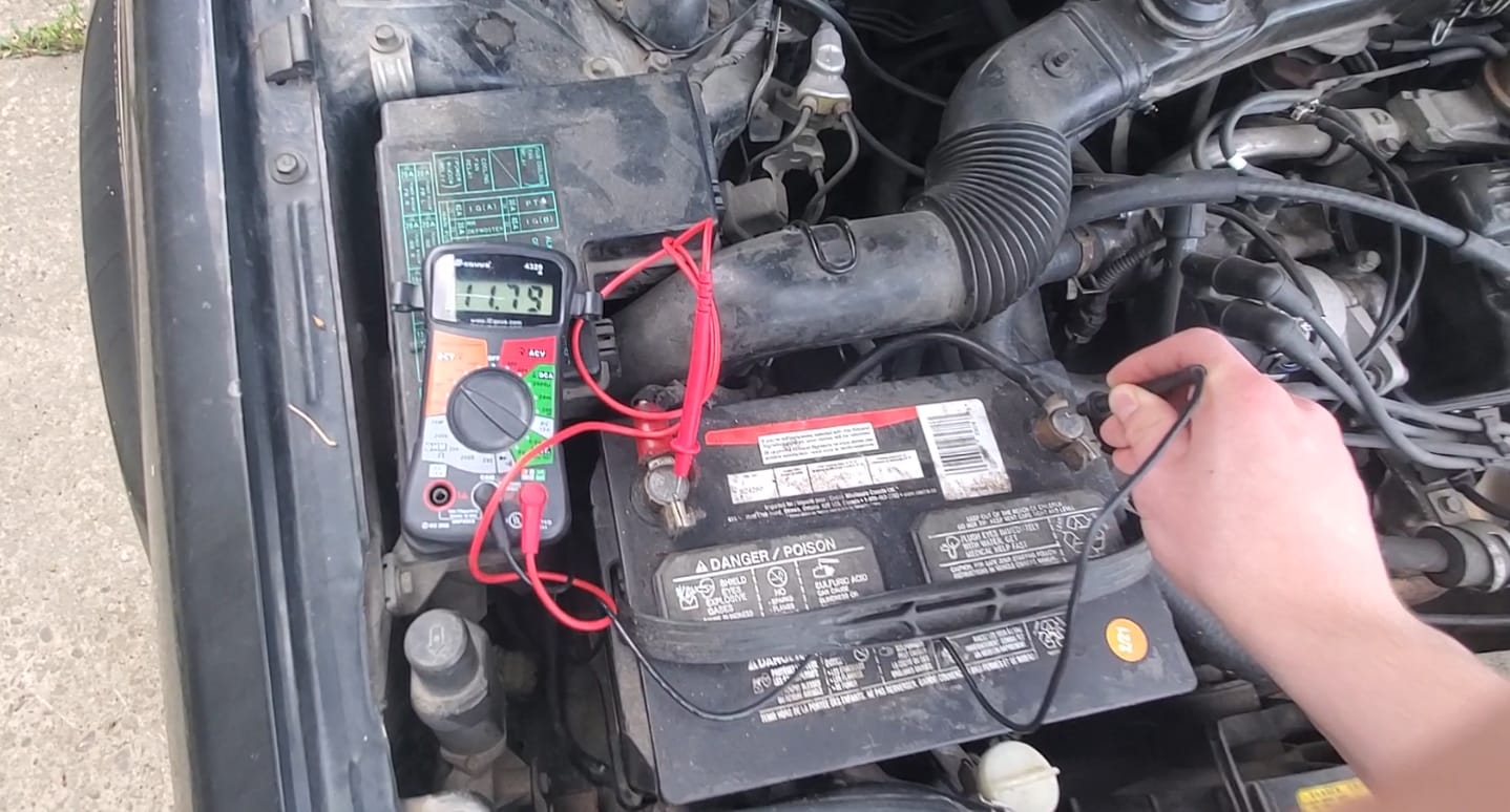 Battery voltage with engine running