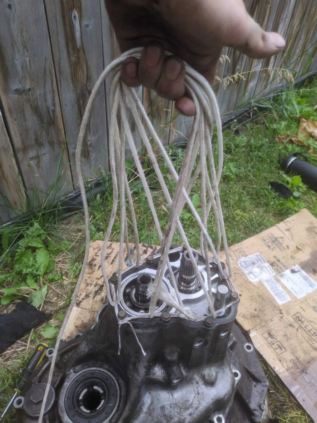 Separating the bell housing from the main case of the transmission